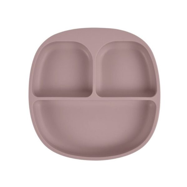 MIMIO Silikonový dělený talíř s protiskluzem - PALE MAUVE