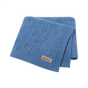MIMIO Dětská pletená bavlněná deka - Jeans