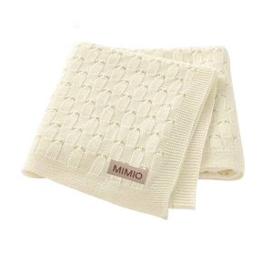 MIMIO Dětská bavlněná deka dírkovaná - Beige