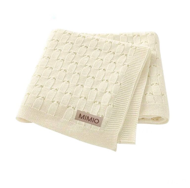 MIMIO Dětská bavlněná deka dírkovaná - Beige