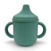 MIMIO Silikonový hrneček s pítkem - OIL GREEN