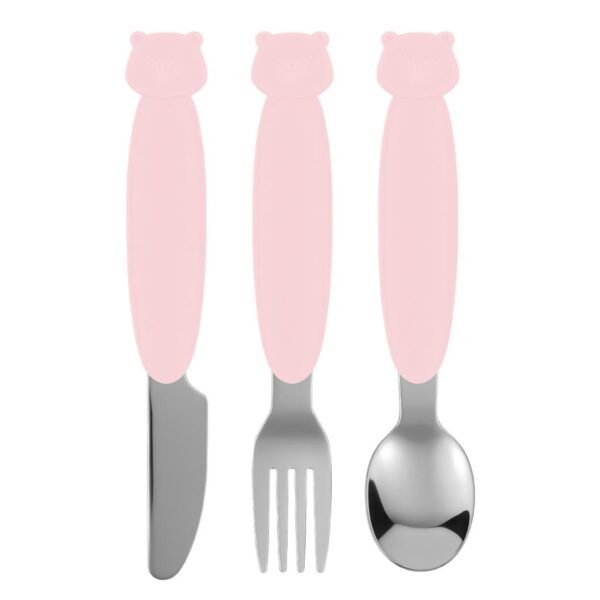 MIMIO Silikónový set príborov BEAR – ROSE