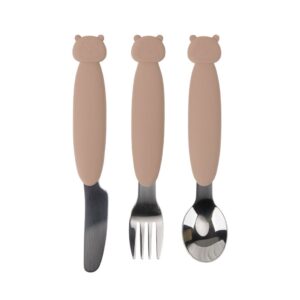 MIMIO Silikónový set príborov BEAR – CAMEL