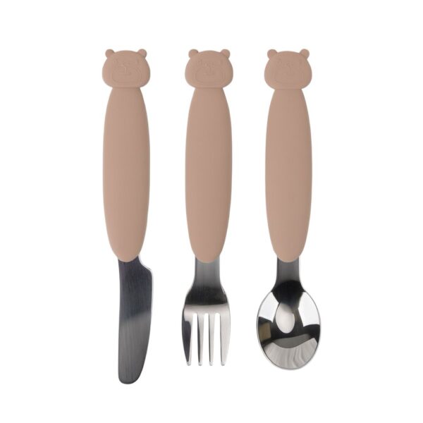 MIMIO Silikónový set príborov BEAR – CAMEL