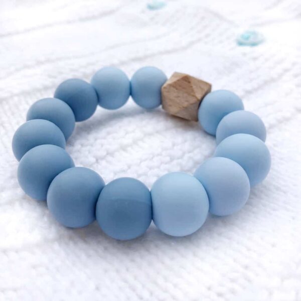 MIMIO Silikonové kruhové kousátko Sky Blue