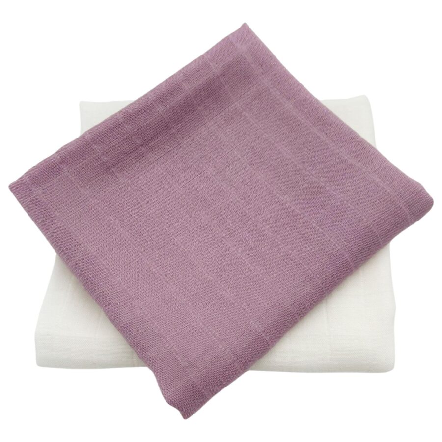 MIMIO Látkové plienky 2 ks – MAUVE + WHITE