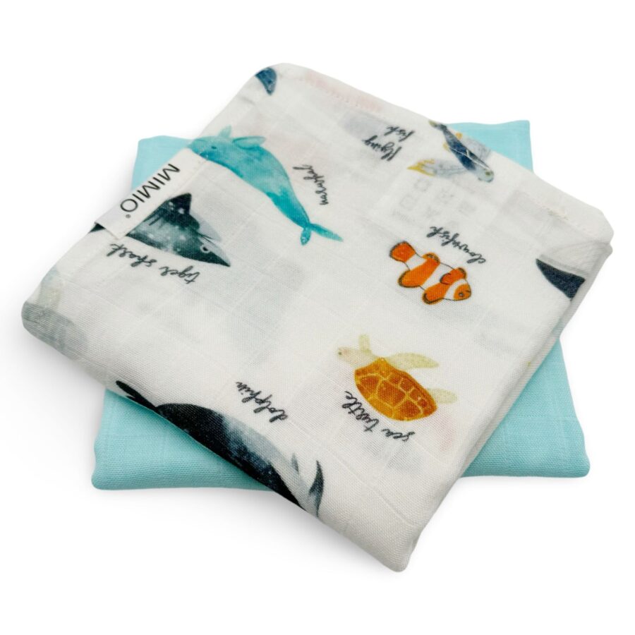 MIMIO Set látkových bambusových plenek 2ks - SEA