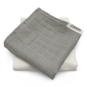 MIMIO Set látkových bambusových plienok 2 ks – SAGE+WHITE