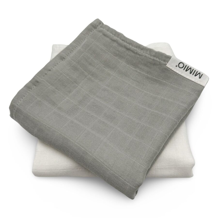 MIMIO Set látkových bambusových plienok 2 ks – SAGE+WHITE