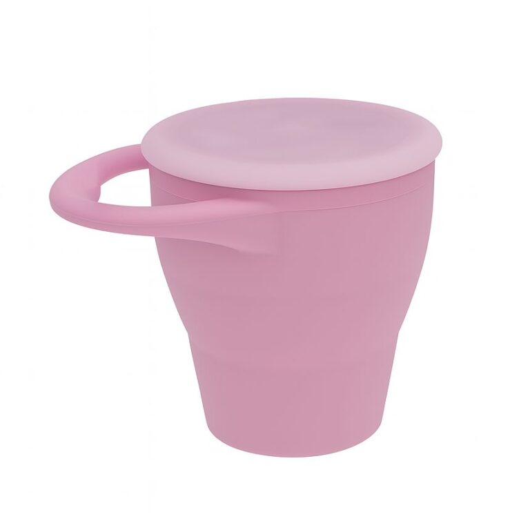 MIMIO Silikónový kelímok na desiatu skladací – BLUSH