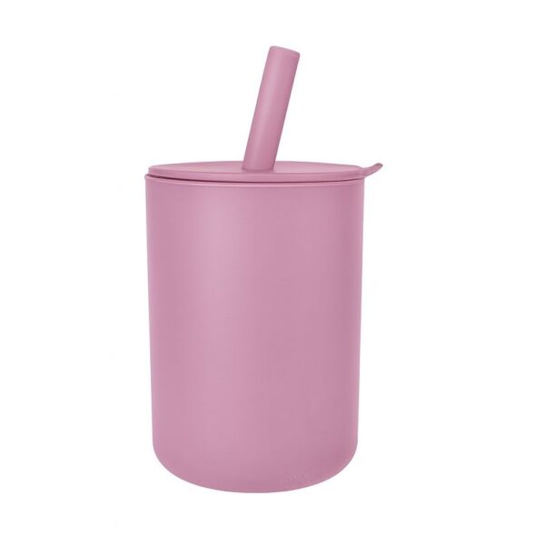 MIMIO Silikónový pohárik s brčkom – BLUSH