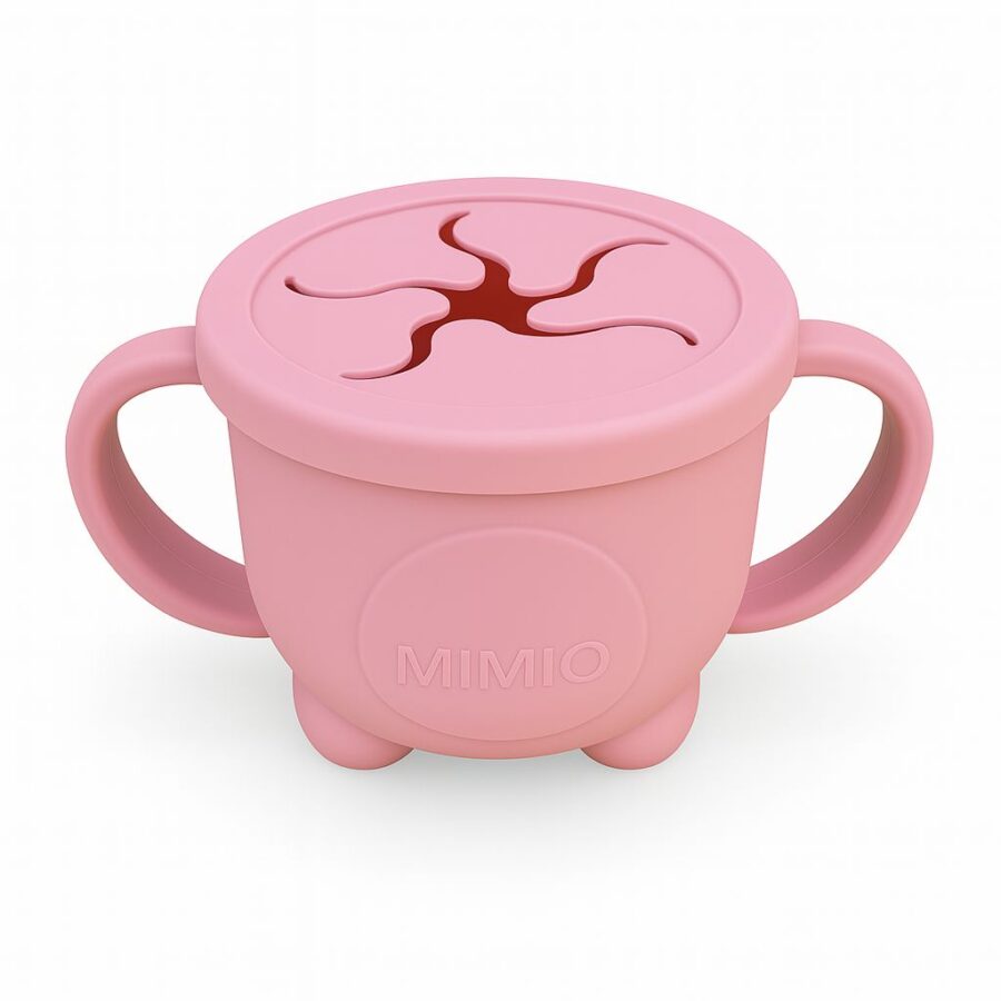 MIMIO Silikónový kelímok na desiatu Tučniak – BLUSH