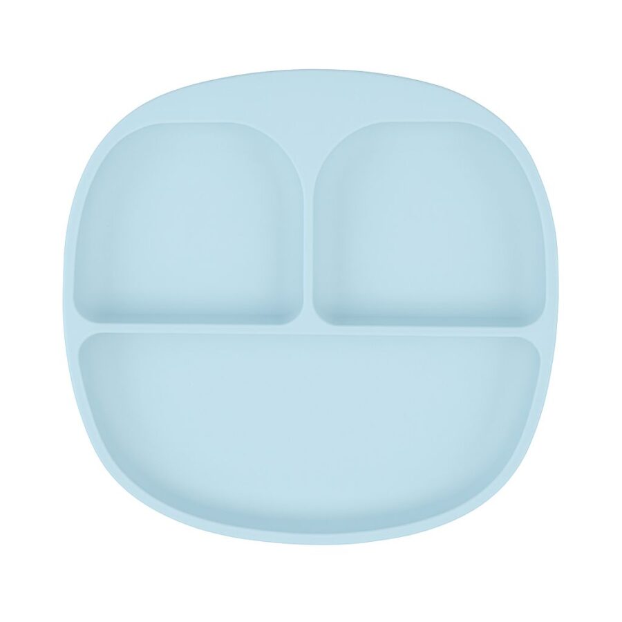 MIMIO Silikónový delený tanier s protišmykom – PASTEL BLUE