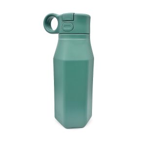 MIMIO Silikónová fľaša na pitie s brčekom – OIL GREEN