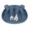 MIMIO Silikónový jedálenský set BEAR – NAVY