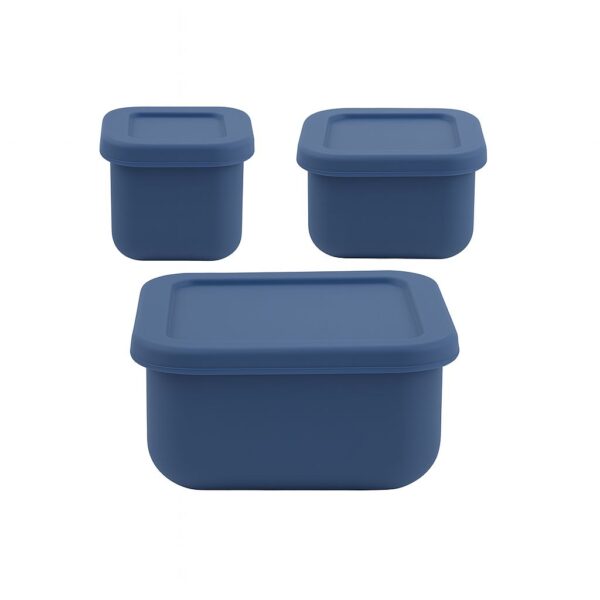 MIMIO Silikónové desiatové boxy 3 ks – NAVY