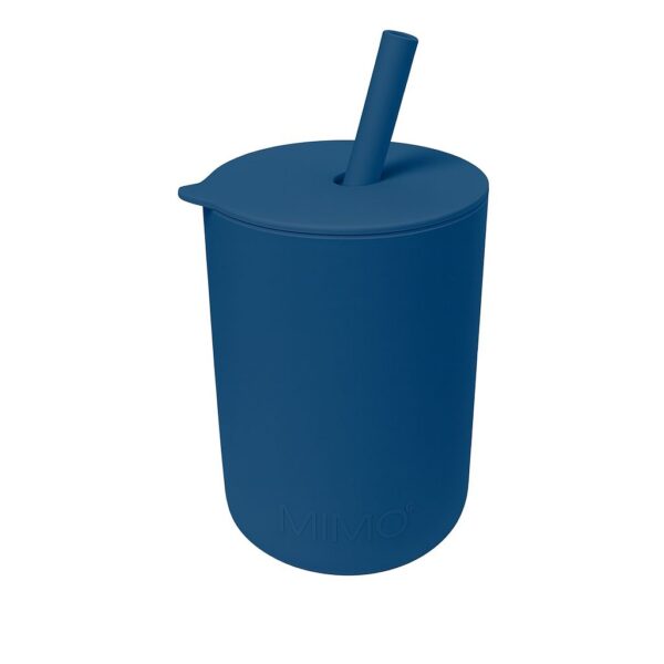 MIMIO Silikónový pohárik s brčkom – NAVY