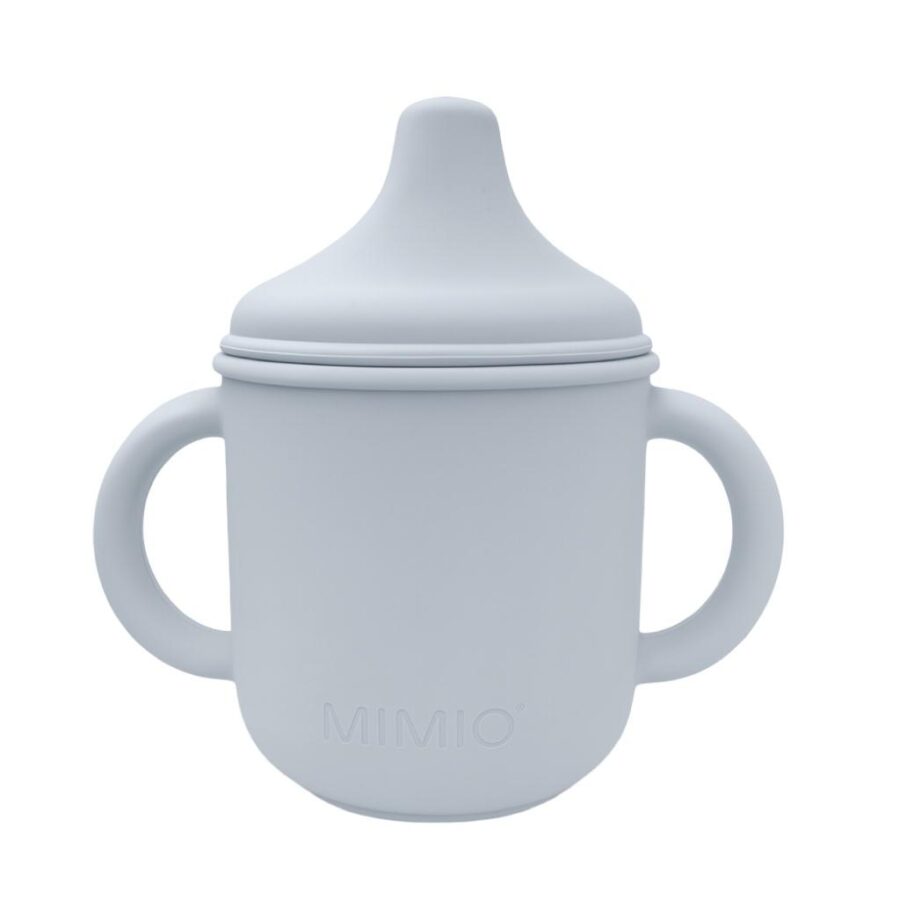 MIMIO Silikónový hrnček s náustkom – LIGHT GREY