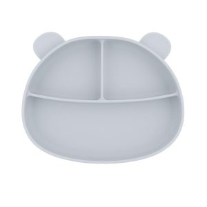 MIMIO Silikónový tanier BEAR – LIGHT GREY