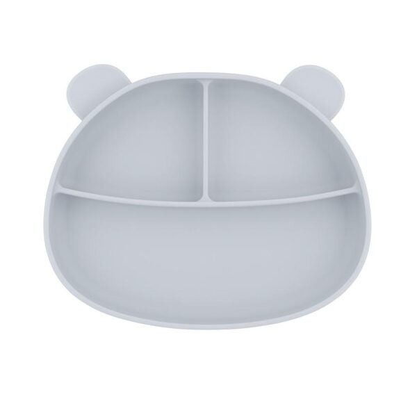 MIMIO Silikónový tanier BEAR – LIGHT GREY