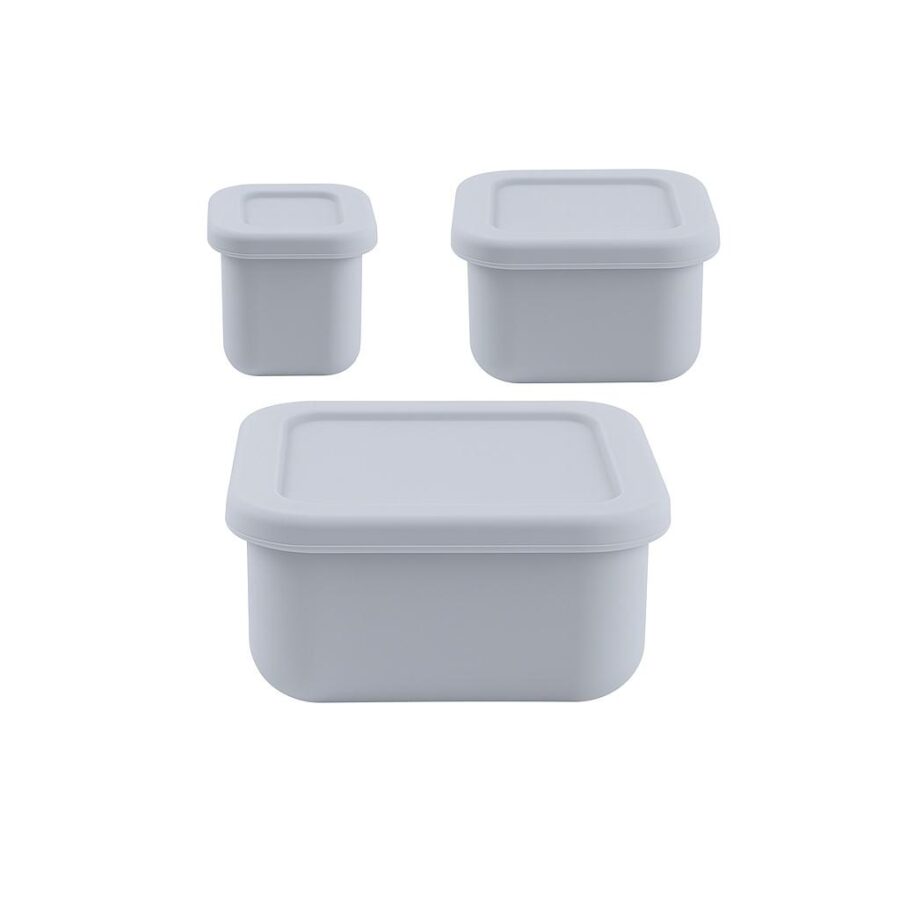 MIMIO Silikónové desiatové boxy 3 ks – LIGHT GREY
