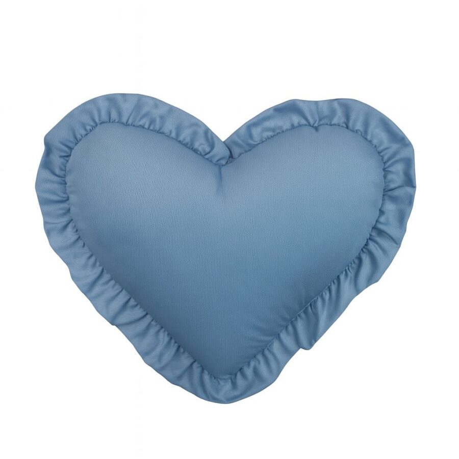MIMIO Vankúšik HEART s volánikom VELVET– Džínsová