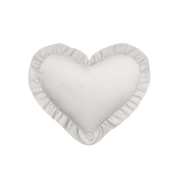 MIMIO Vankúšik HEART s volánikom VELVET – Sivá