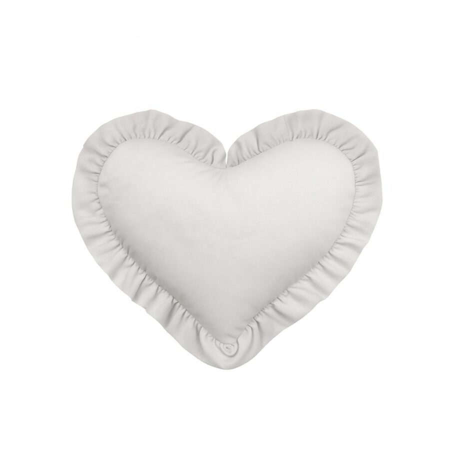MIMIO Vankúšik HEART s volánikom VELVET – Sivá