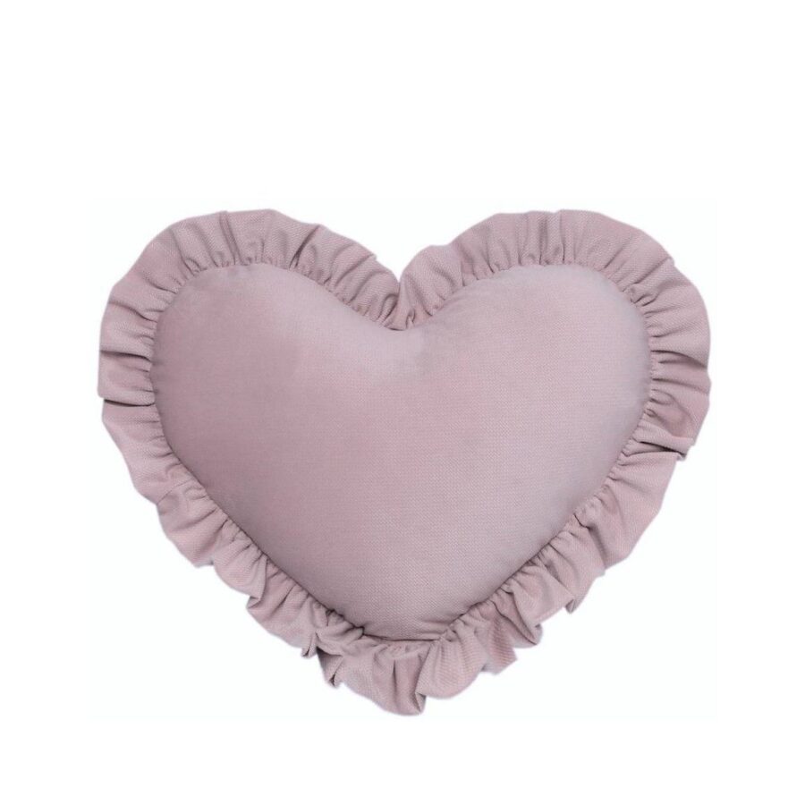 MIMIO Vankúšik HEART s volánikom VELVET – Levanduľový