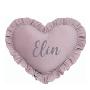 MIMIO Vankúšik HEART s volánikom VELVET – Levanduľový