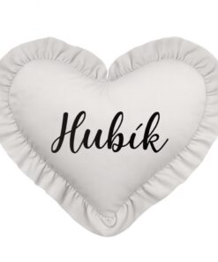 MIMIO Vankúšik HEART s volánikom VELVET – Sivá