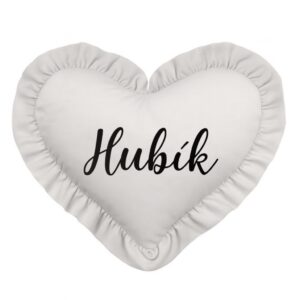 MIMIO Vankúšik HEART s volánikom VELVET – Sivá