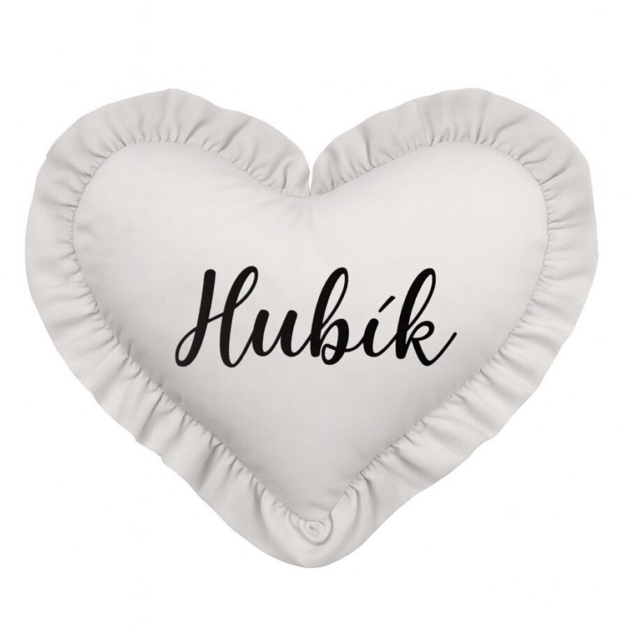 MIMIO Vankúšik HEART s volánikom VELVET – Sivá