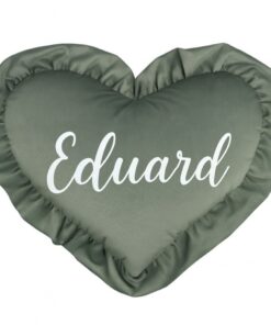 MIMIO Vankúšik HEART s volánikom VELVET – Khaki