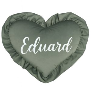 MIMIO Vankúšik HEART s volánikom VELVET – Khaki