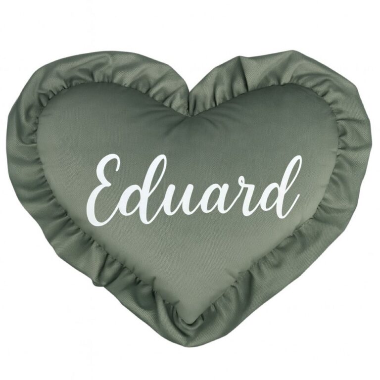 MIMIO Vankúšik HEART s volánikom VELVET – Khaki