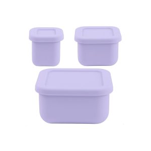 MIMIO Silikónové desiatové boxy 3 ks – PASTEL LILAC