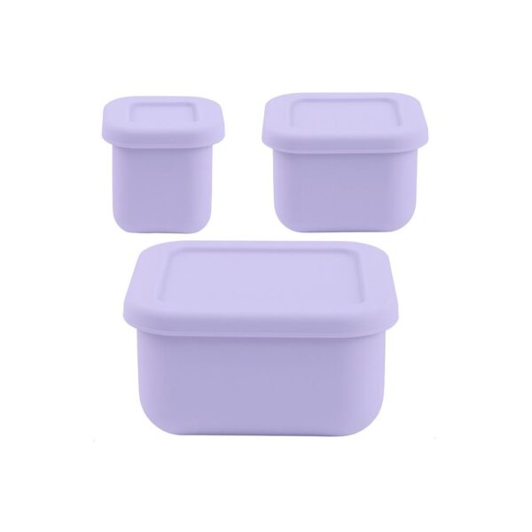MIMIO Silikónové desiatové boxy 3 ks – PASTEL LILAC