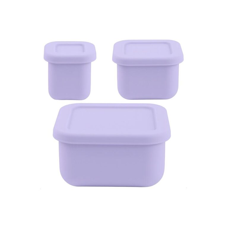 MIMIO Silikónové desiatové boxy 3 ks – PASTEL LILAC