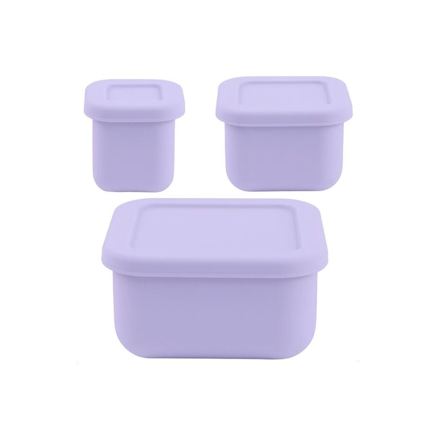 MIMIO Silikónové desiatové boxy 3 ks – PASTEL LILAC