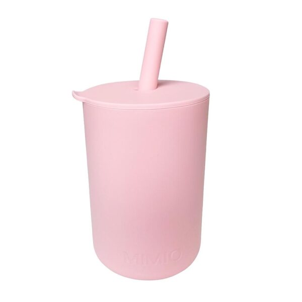 MIMIO Silikónový pohárik so slamkou – ROSE