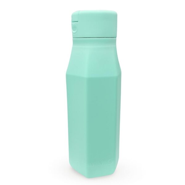 MIMIO silikónová fľaša na pitie so slamkou vo farbe MINT. Objem 350 ml.