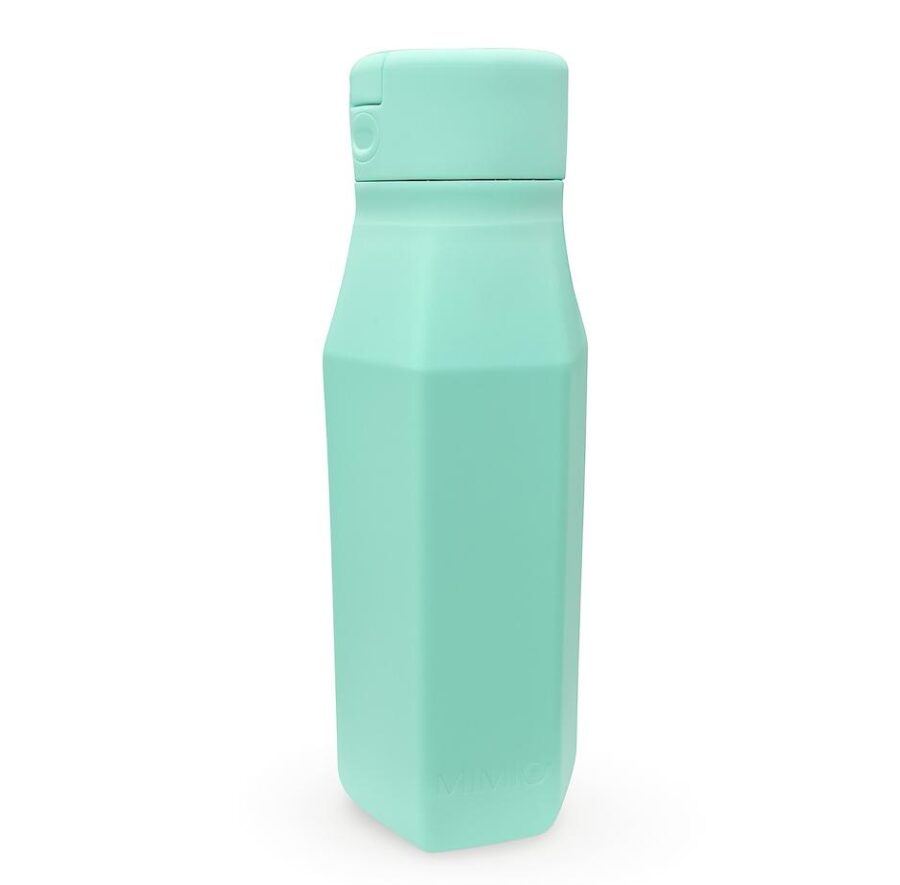 MIMIO silikónová fľaša na pitie so slamkou vo farbe MINT. Objem 350 ml.