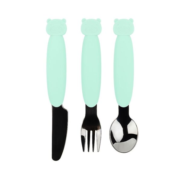 MIMIO Silikónový set príborov BEAR – MINT
