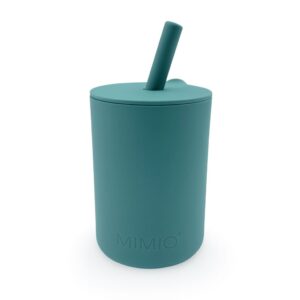 MIMIO Silikónový kelímok so slamkou – Smoke Blue