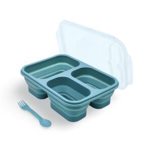 MIMIO Silikónový desiatový box skladací veľký – SMOKE BLUE