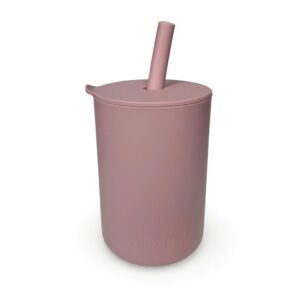 MIMIO Silikónový pohárik s brčkom – PALE MAUVE