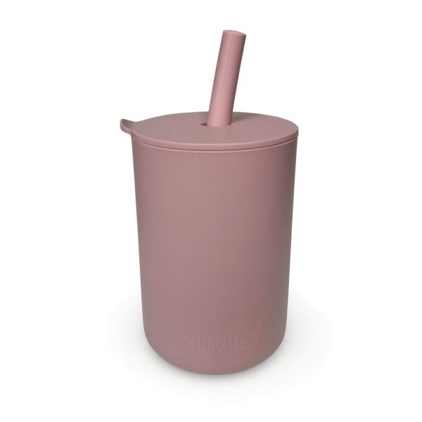 MIMIO Silikónový pohárik s brčkom – PALE MAUVE