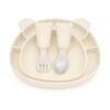 MIMIO Silikónový jedálenský set BEAR – IVORY