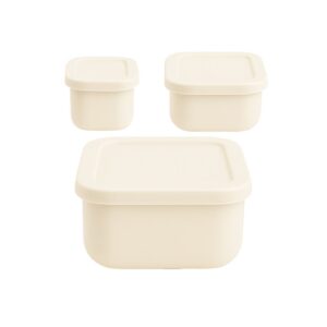 MIMIO Silikónové desiatové boxy 3 ks – IVORY